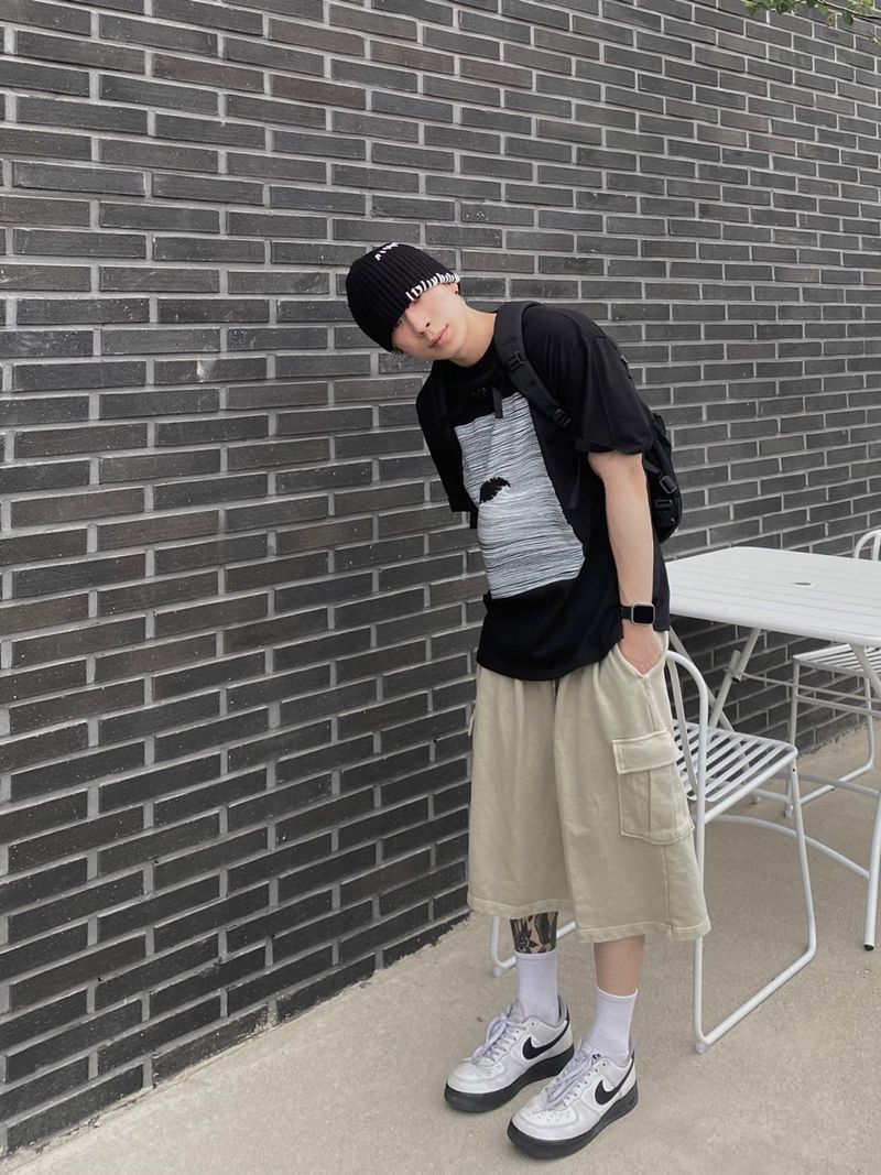 Pigment Sweat Cargo Half Pants 3C