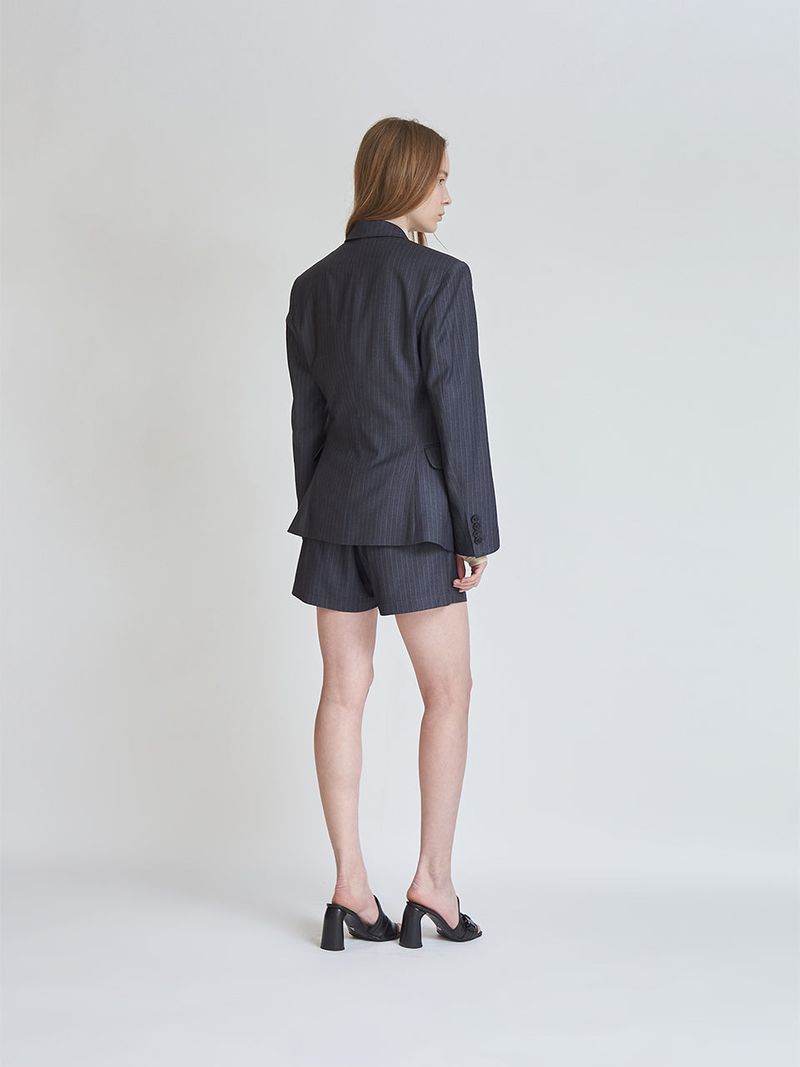 GRAY HOURGLASS STRIPE BLAZER