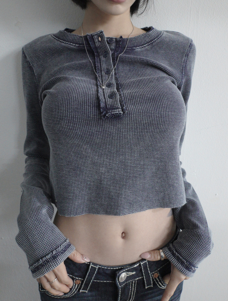 PALEJADE（ペールジェイド）の「Pigment Washing Waffle T（Tops）」