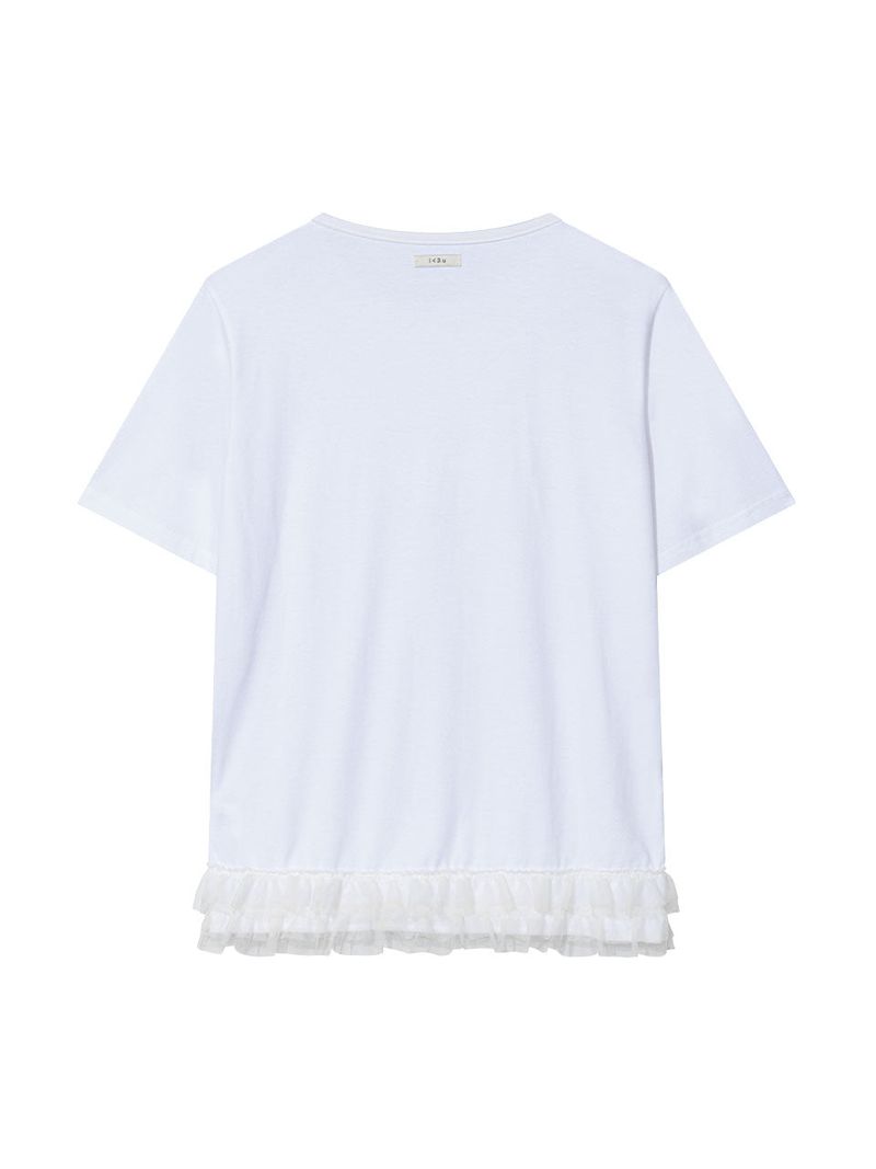 FRILL CANCAN T-SHIRT(WHITE)