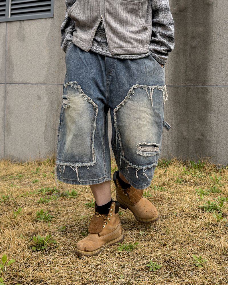 Rick Distressed Bermuda Denim Pants