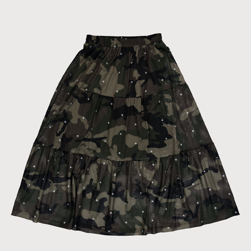 MESH STAR CAMO SKIRT