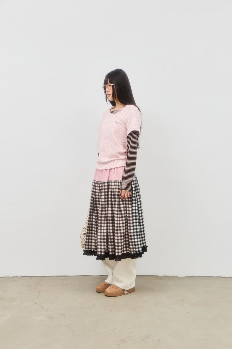BROWNIE GINGHAM CHECK SKIRT (MULTI)