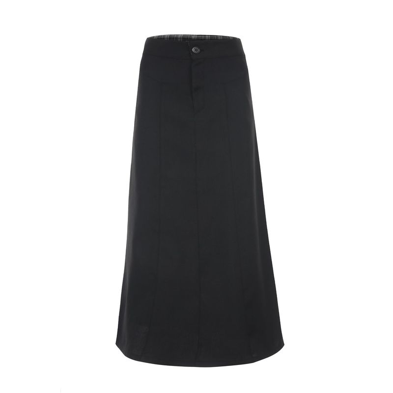 Folded check maxi skirt 001