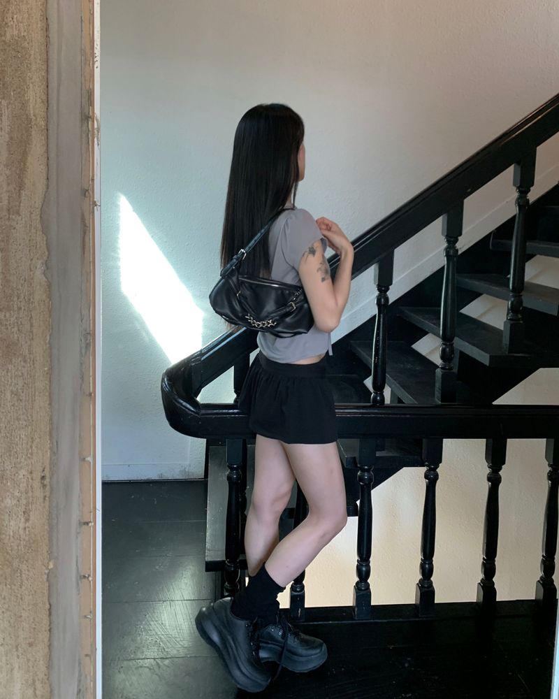 Eyelet low skirt pants