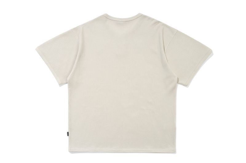 BUTTON UP WAFFLE HENLEY NECK_OATMEAL