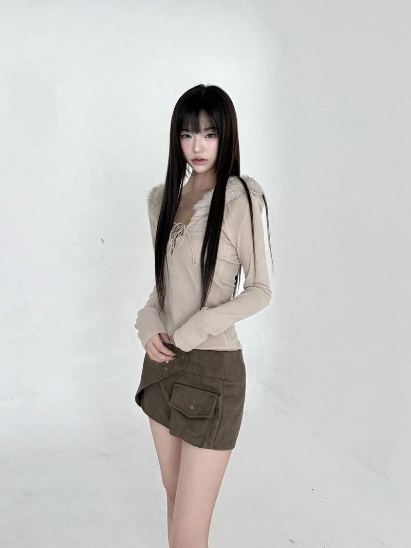 1548. Fur rope T (2color)