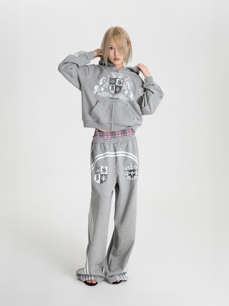SEXXDEVIL Embroidered Stripe Zip Jacket