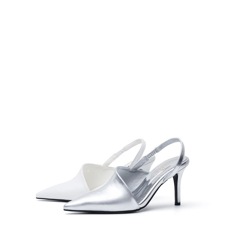 Stiletto Sling-Back Sandal Heel(Silver)