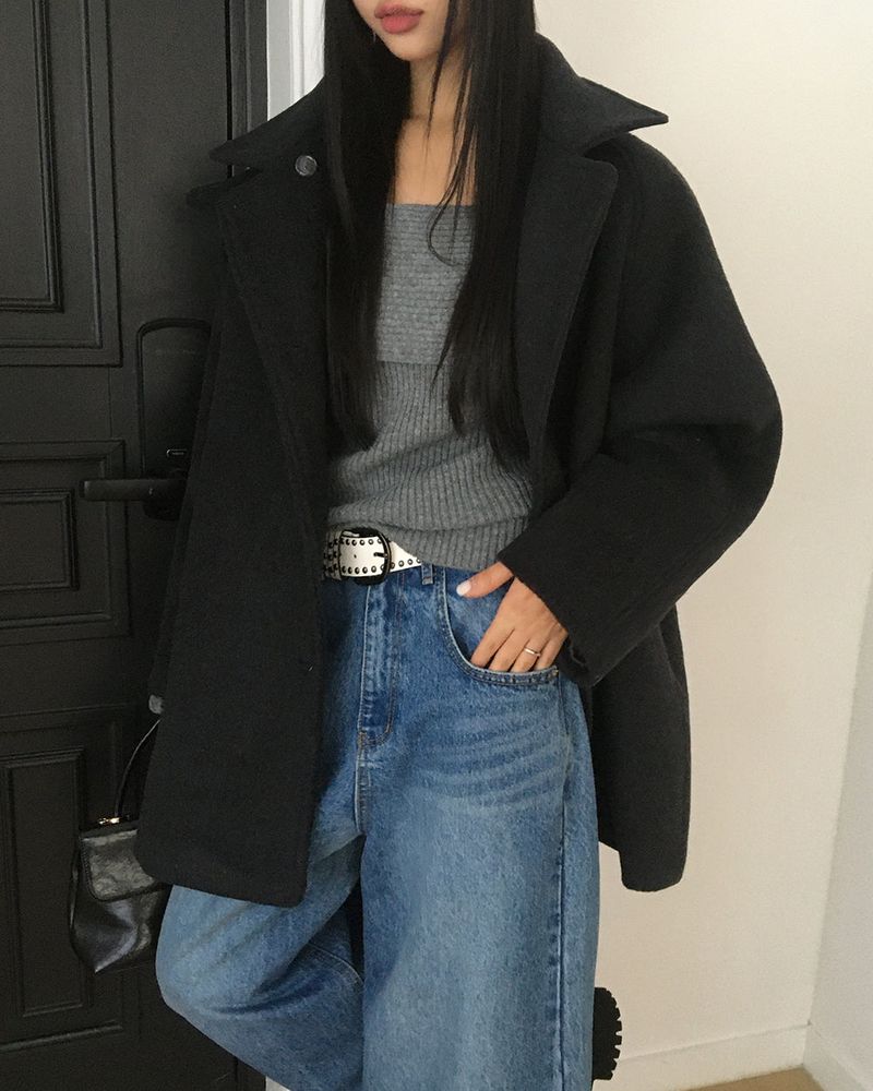 [ORIGINAL] HOLES HIGH NECK MEDIUM COAT