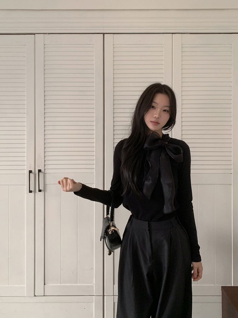 Tilly Tie Scarf Long Sleeve Top