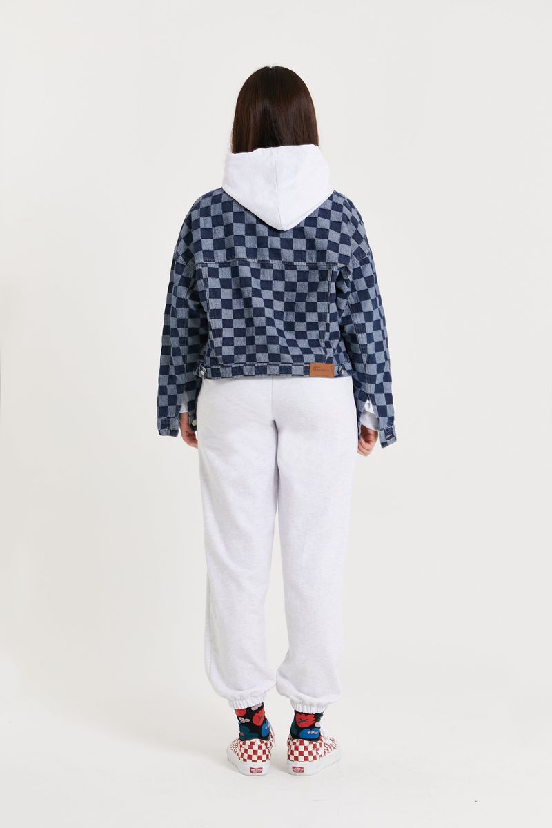 CHESS CHECK DENIM JUMPER_INDIGO
