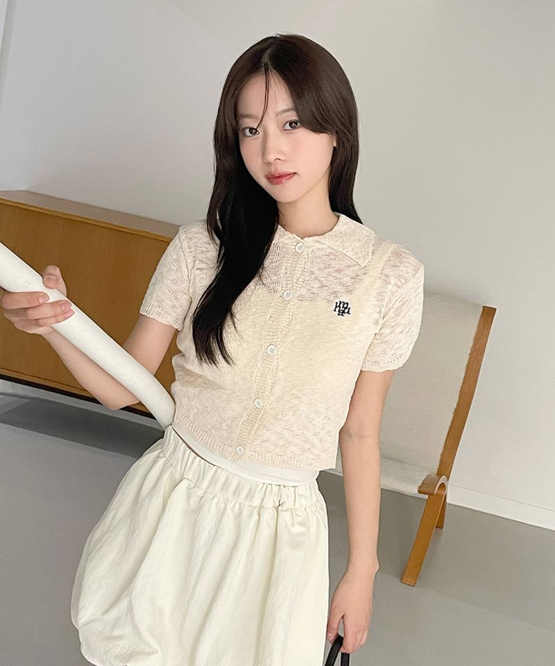 SLAB COLLAR KNIT CARDIGAN [3color]