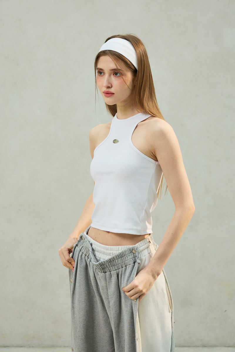 POPPY SLEEVELESS TOP / WHITE