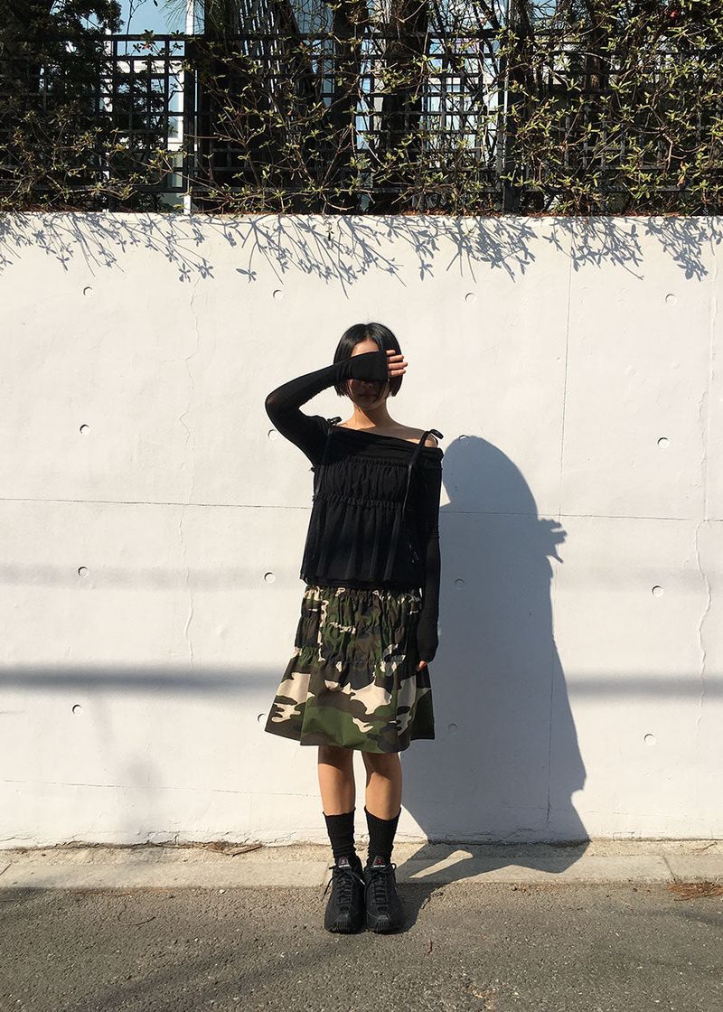MESH SHIRRING TOP
