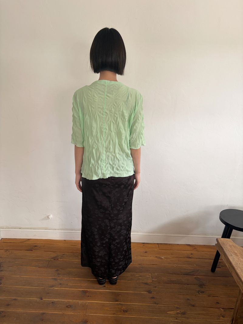 floral satin skirt