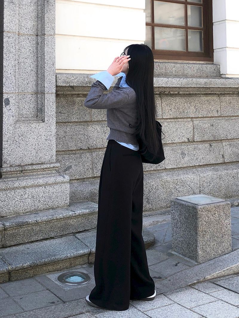 [BELLIDE MADE] DOUBLE-SIDED FLEECE DOUBLE PINTACK WIDE PANTS
