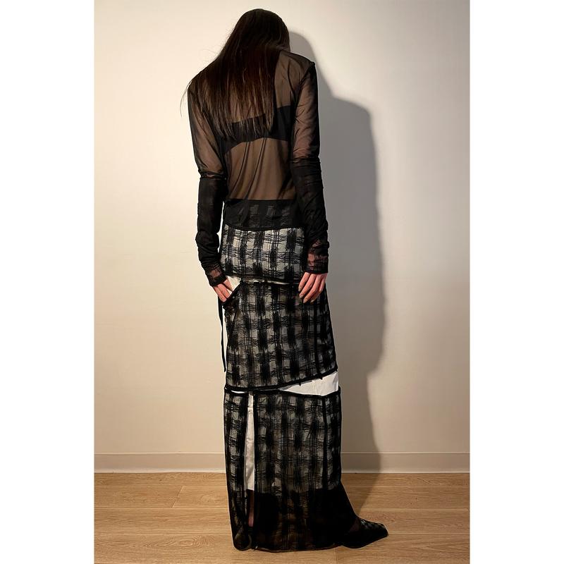 3 LAYERS CHECK SKIRT