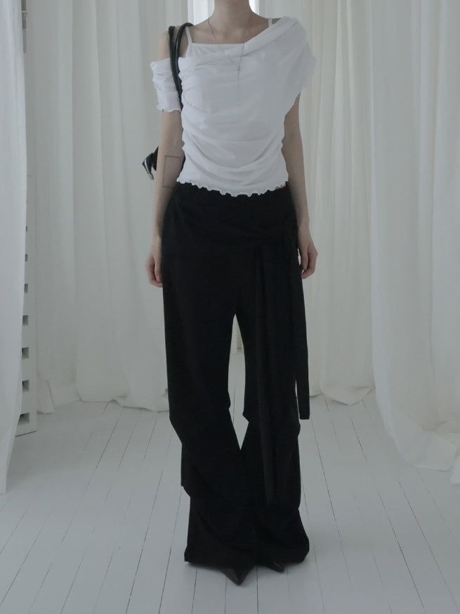 Warr Pintuck Wrap Bootcut Pants