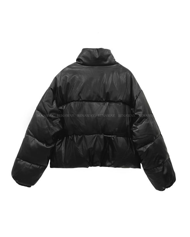 Mute Leather Short Padding Down Jumper 3C