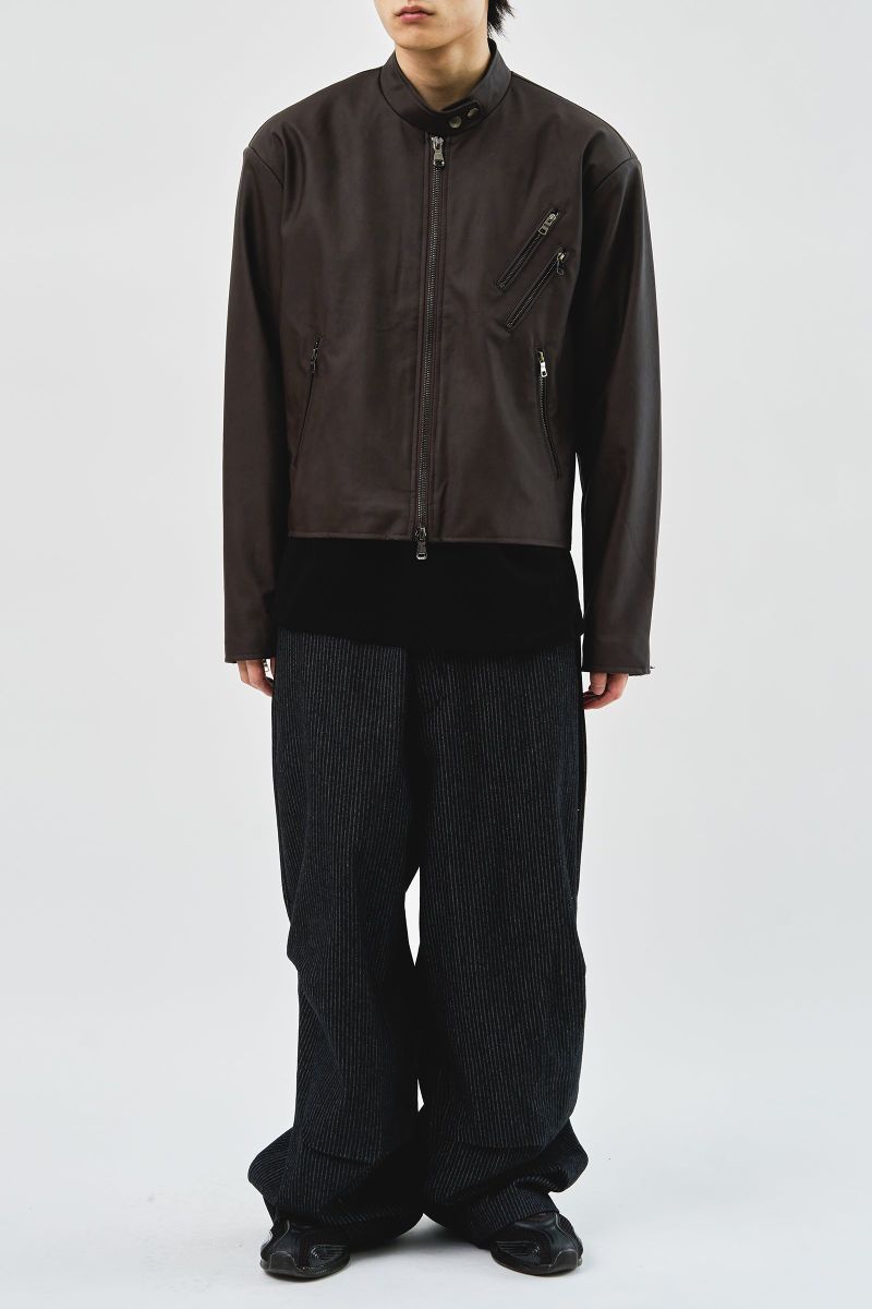 Matt Biker Leather Jacket (2color)