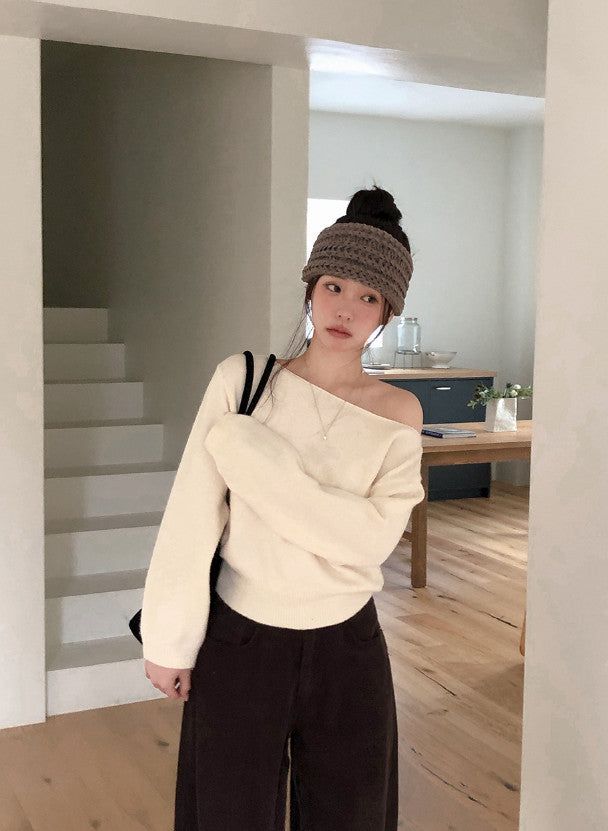 MN Daily Wool Off Shoulder Knit (4color)