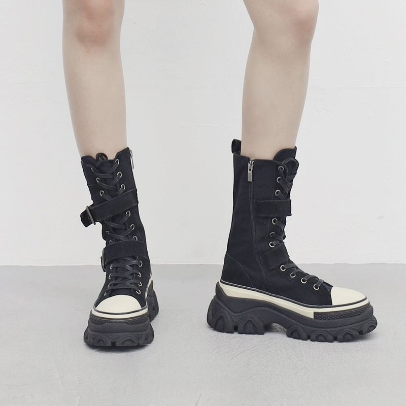 Sola Buckle Suede Middle Boots