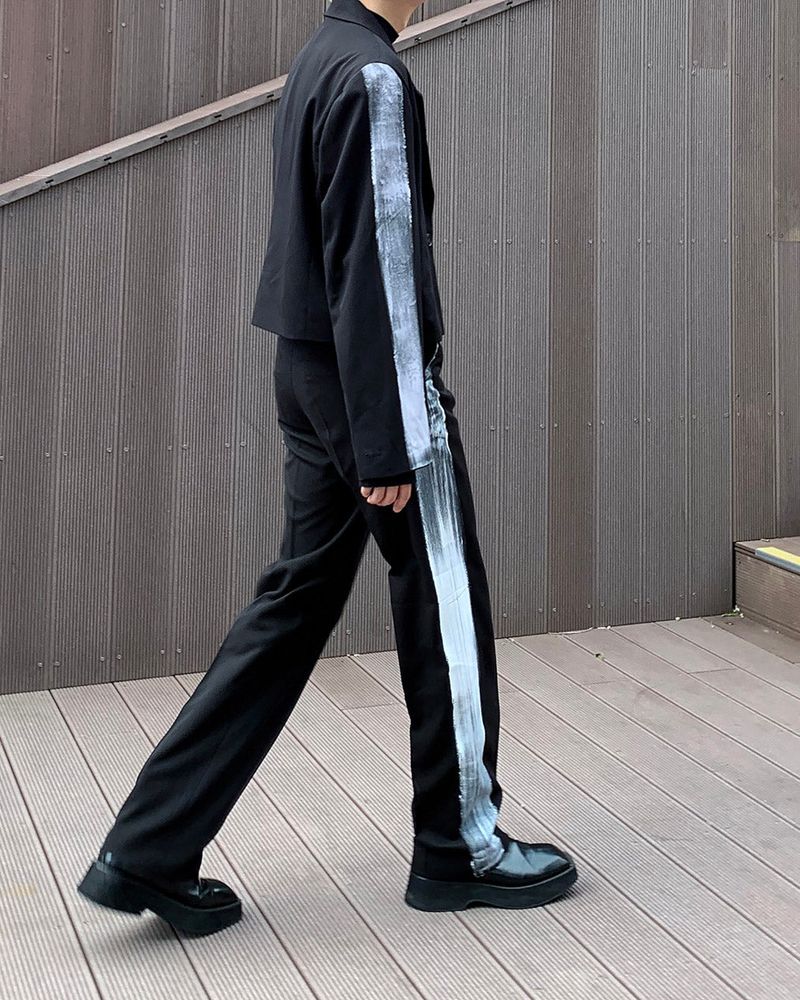 MO Raon Painting One Button Cropped Jacket (Set - Up)
