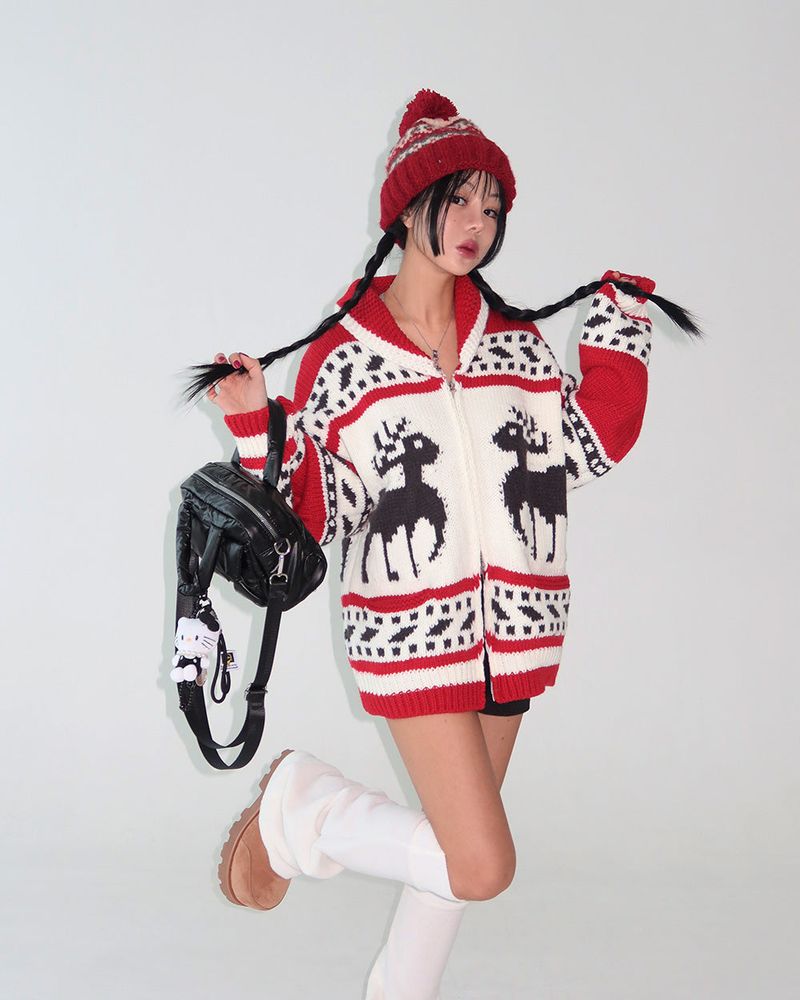 Drop knit roll-up beanie