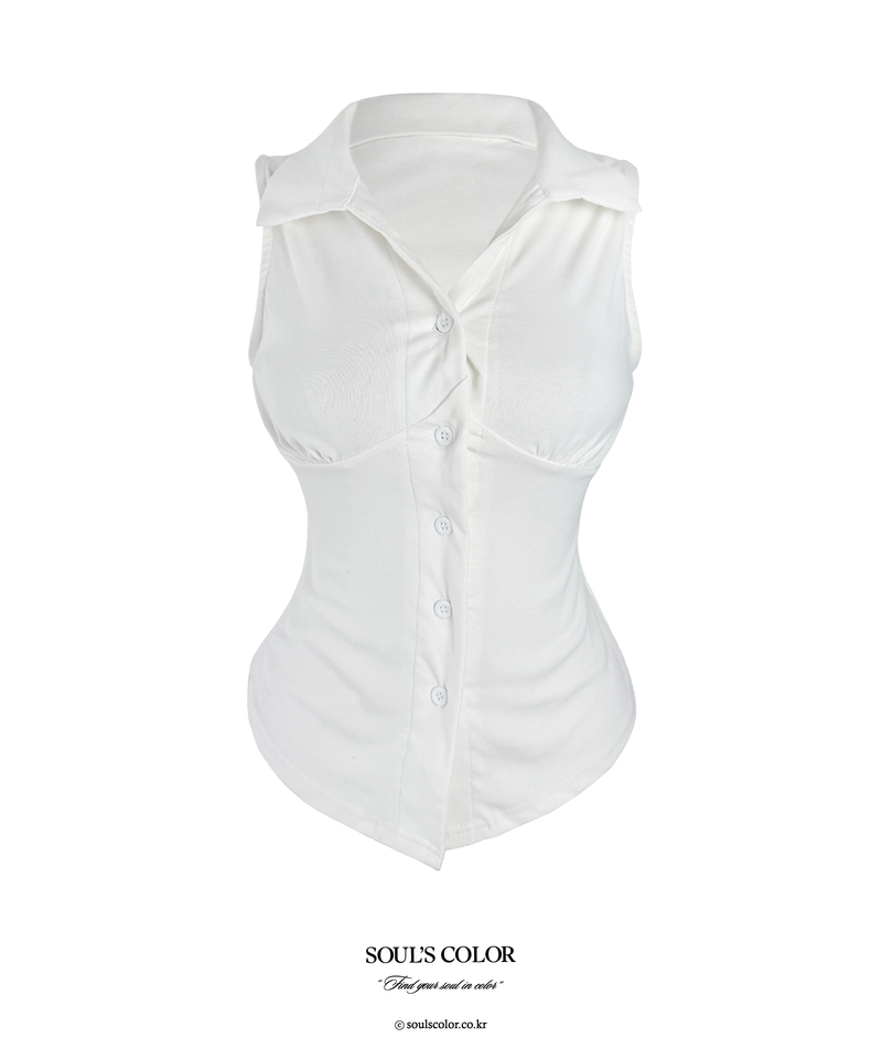 Lora Shirt Sleeveless Top (2color)