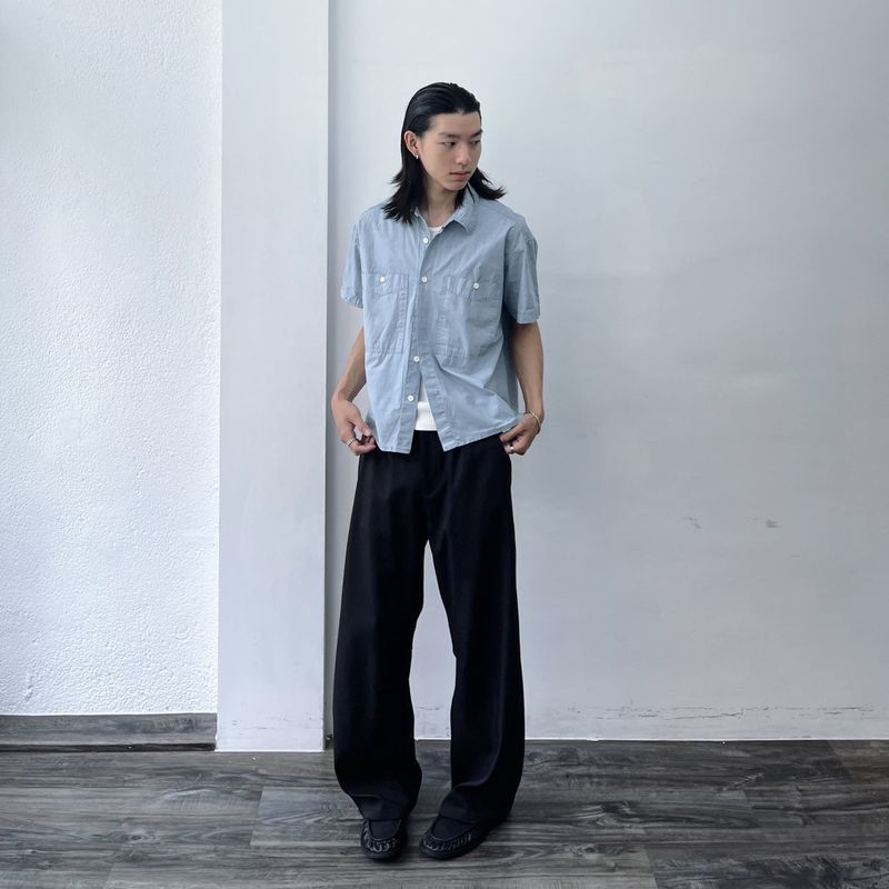 Bias Panel Wide Trousers