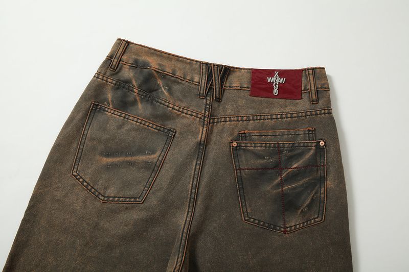 TIE SPRAYED BOOT CUT SUEDE PANTS