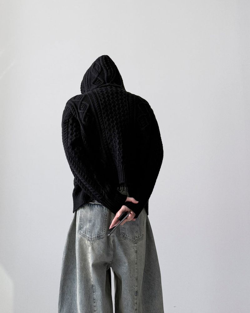 Dine Cable Knit Zip-Up