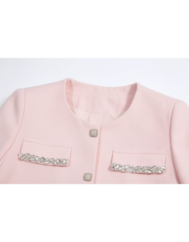 Spiral Classic Beaded Point Jacket Baby pink
