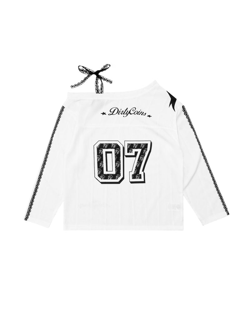 DirtyCoins（ダーティーコインズ）の「DC x The Rolling Stones Star 07 One Shoulder LS Jersey White（Tops）」