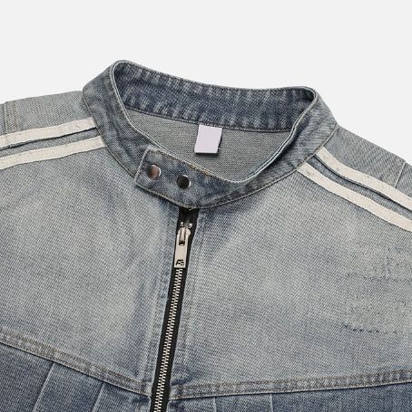 Wings Track Gradient Pinch Denim Jacket