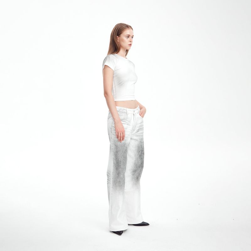 spray paint straight-leg jeans