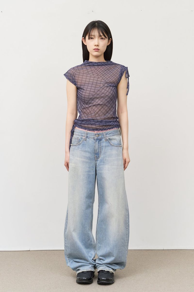 (W) Lace Sagging Denim