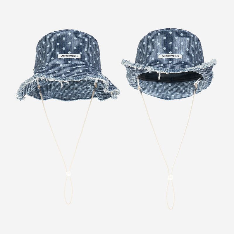 Dot Stripe Denim Safari Hat