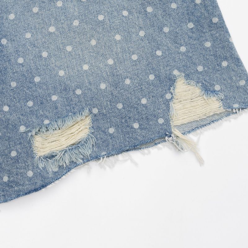 4 PART DESTROYED DOT DENIM PANTS code 21102