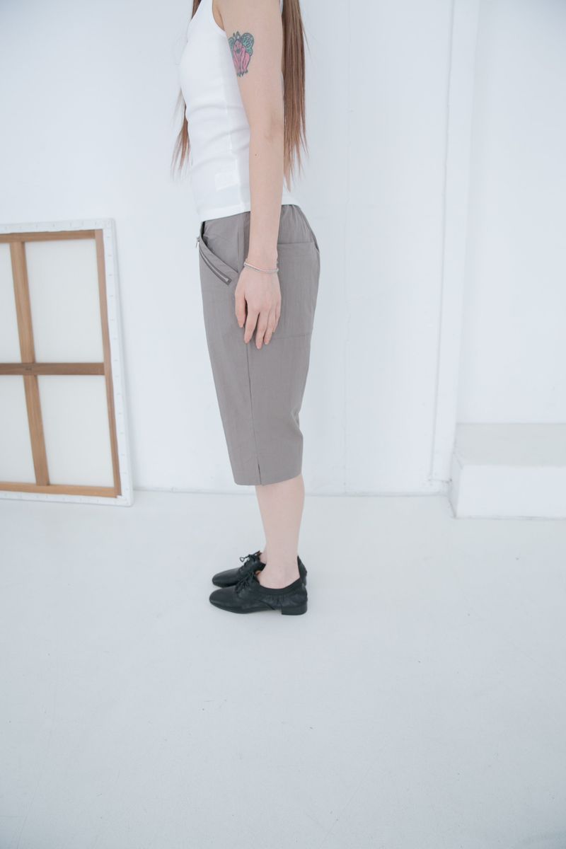 zipper slit capri pants(2colors)