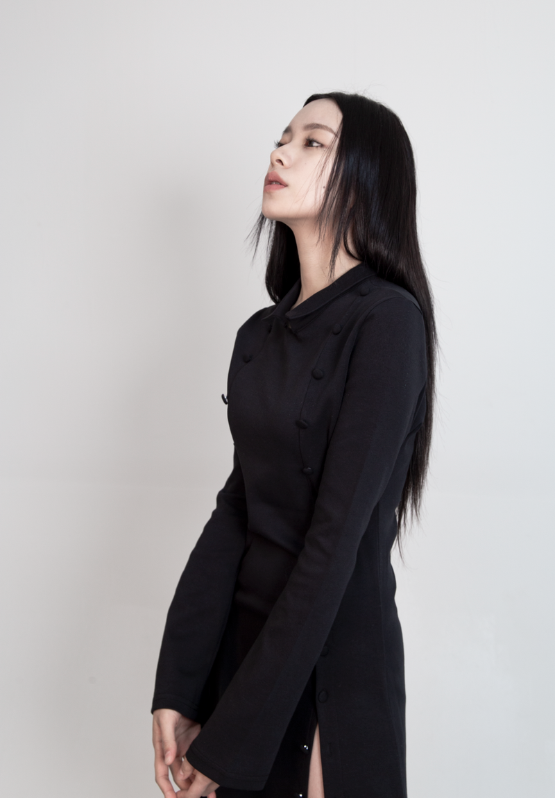 Button Maxi Dress #Black
