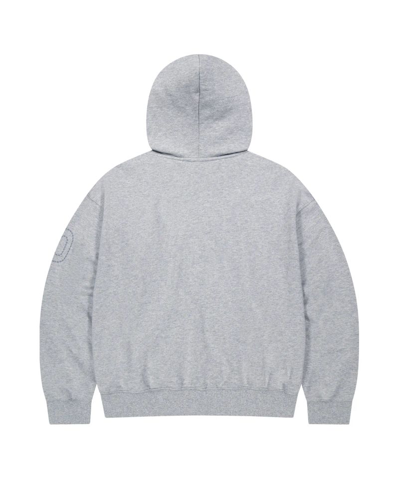 mah LOGO CHECK ZIP-UP HOODIE_GREY