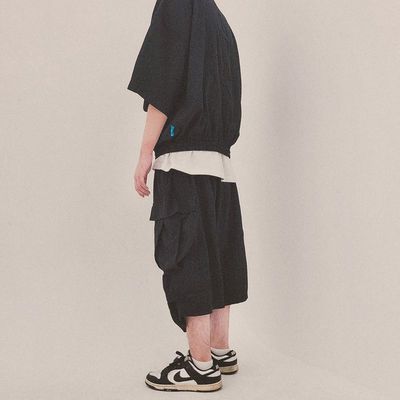 street shape capri shorts_black