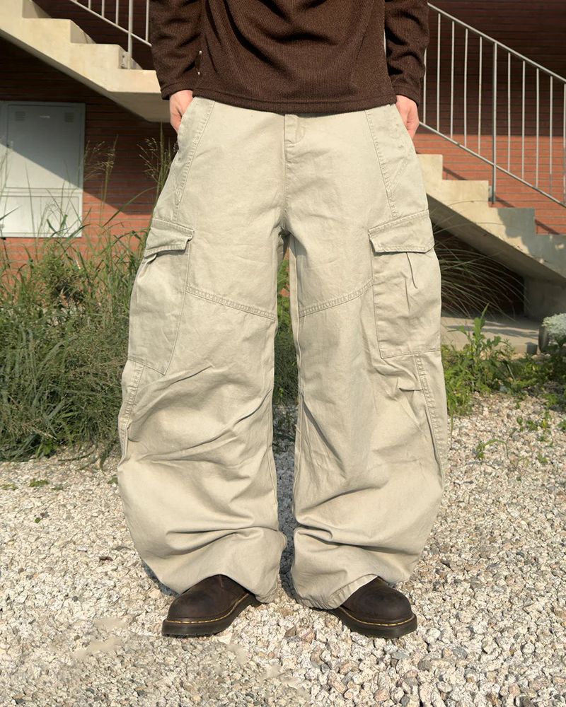 Cerne Dying Washed Curved Cargo Pants