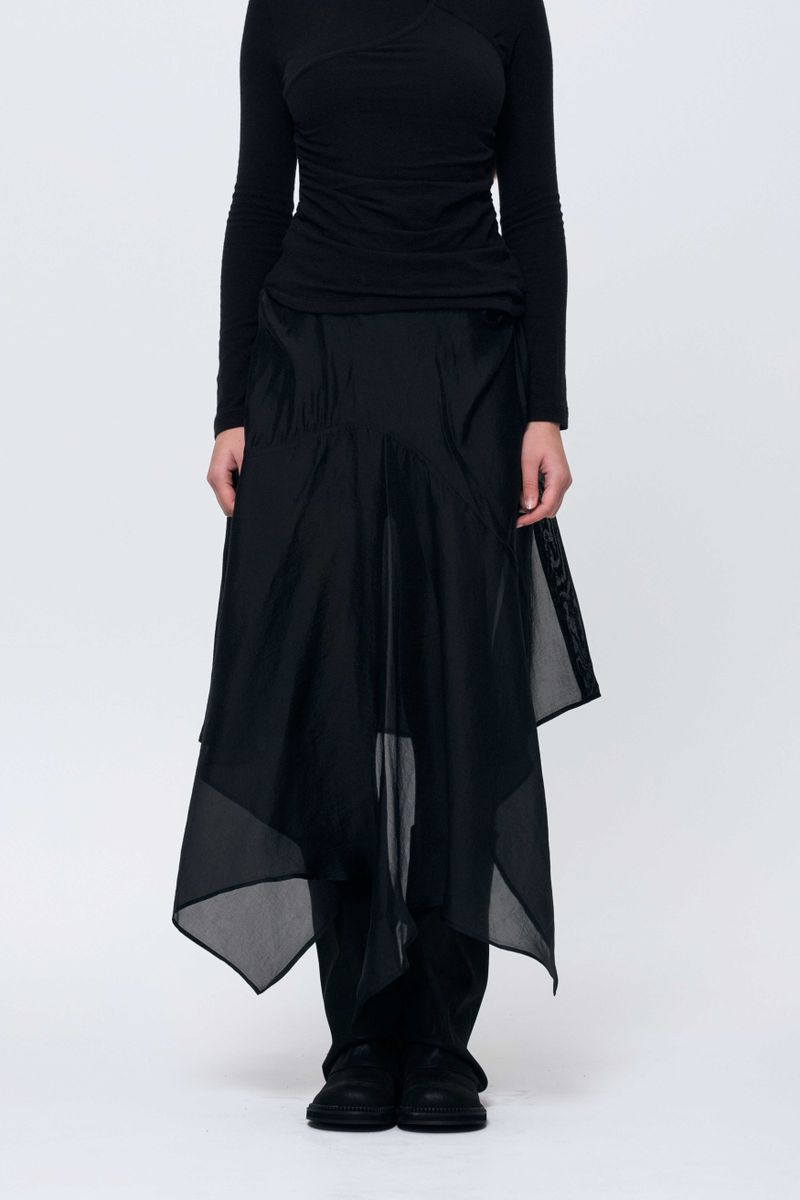 ARIKIM（アリキム）の「ELAN LINE WRAP SKIRT / BLACK（Skirts）」
