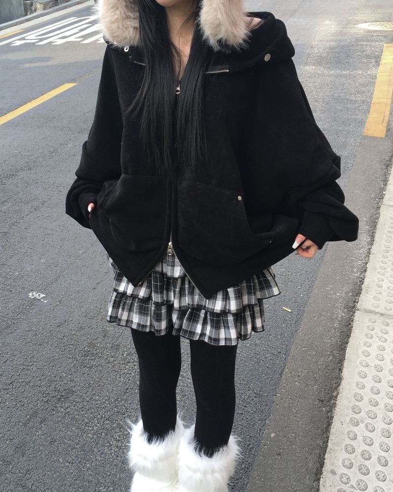 Corduroy hood jumper