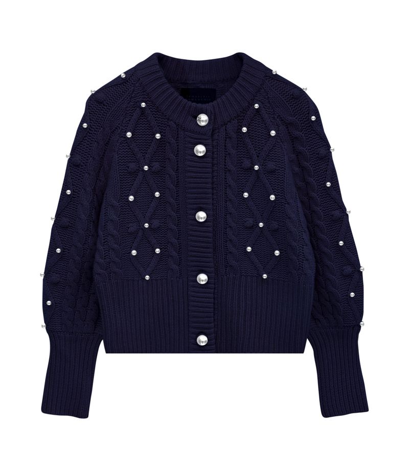 Pearls cable cardigan