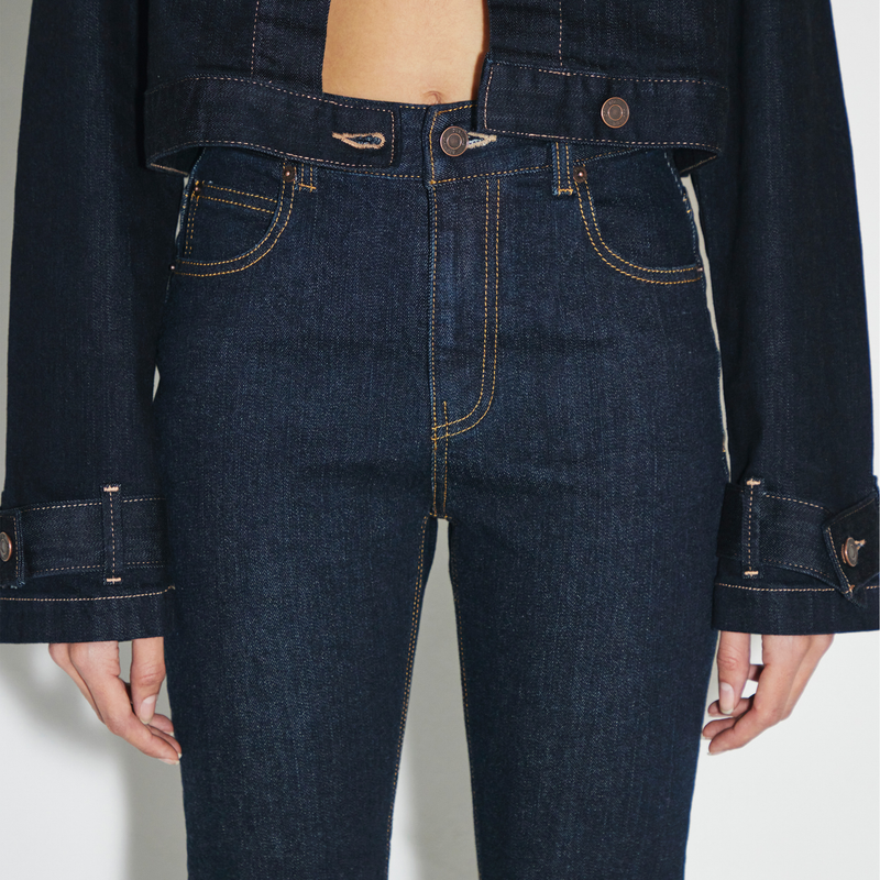 Twill Indigo Slim Straight Jean - YC391
