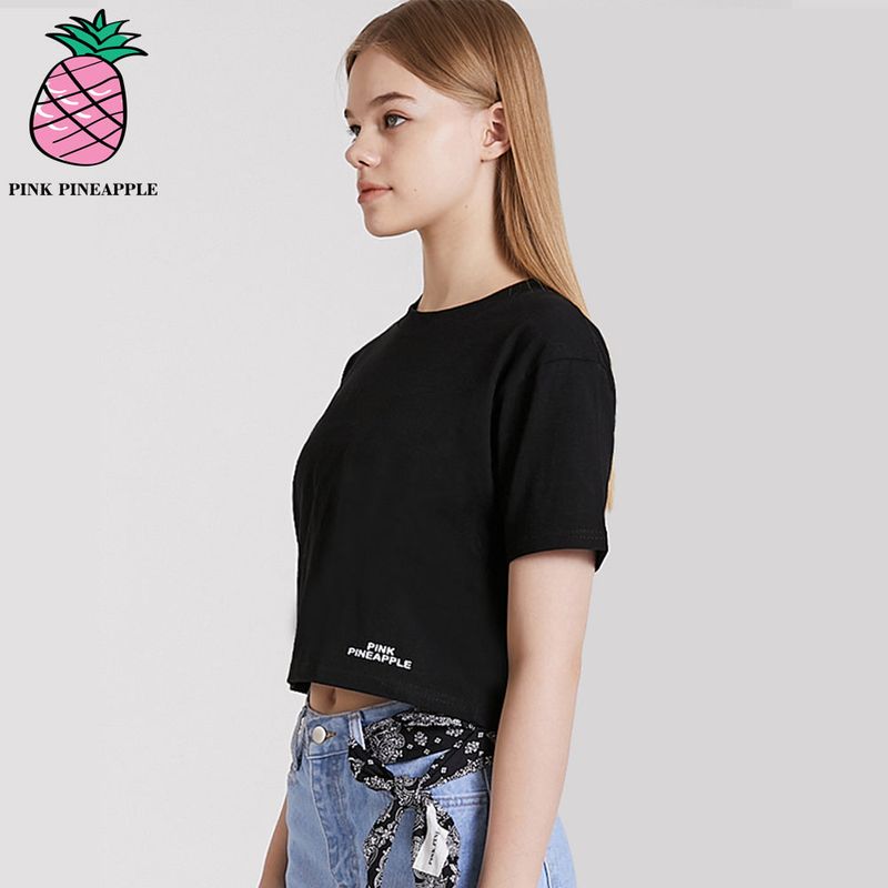 PINK PINEAPPLE（ピンクパイナップル）の「BASIC CROPPED T-SHIRT（Tops）」